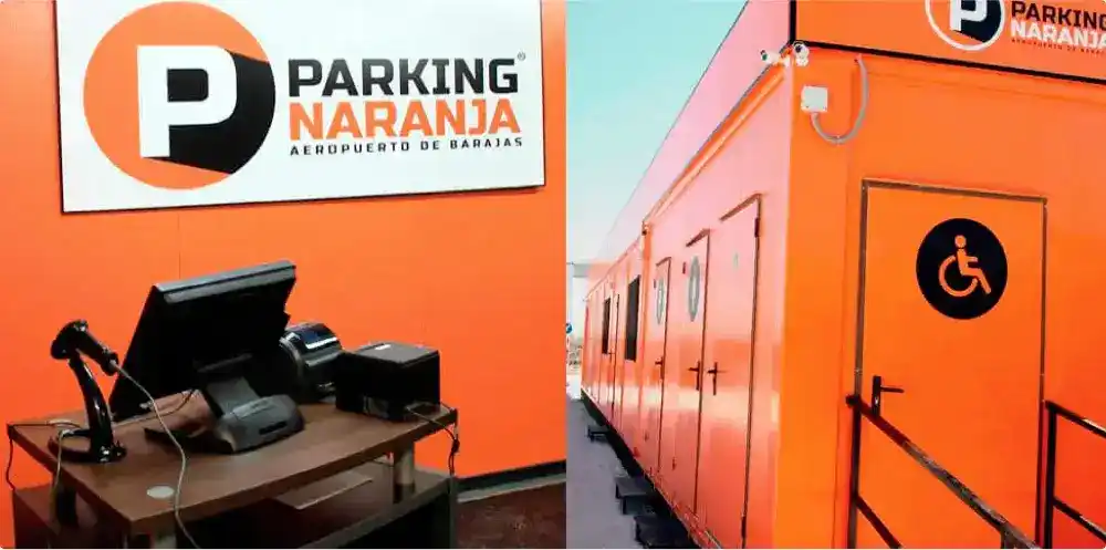 Interior del parking subterráneo iluminado